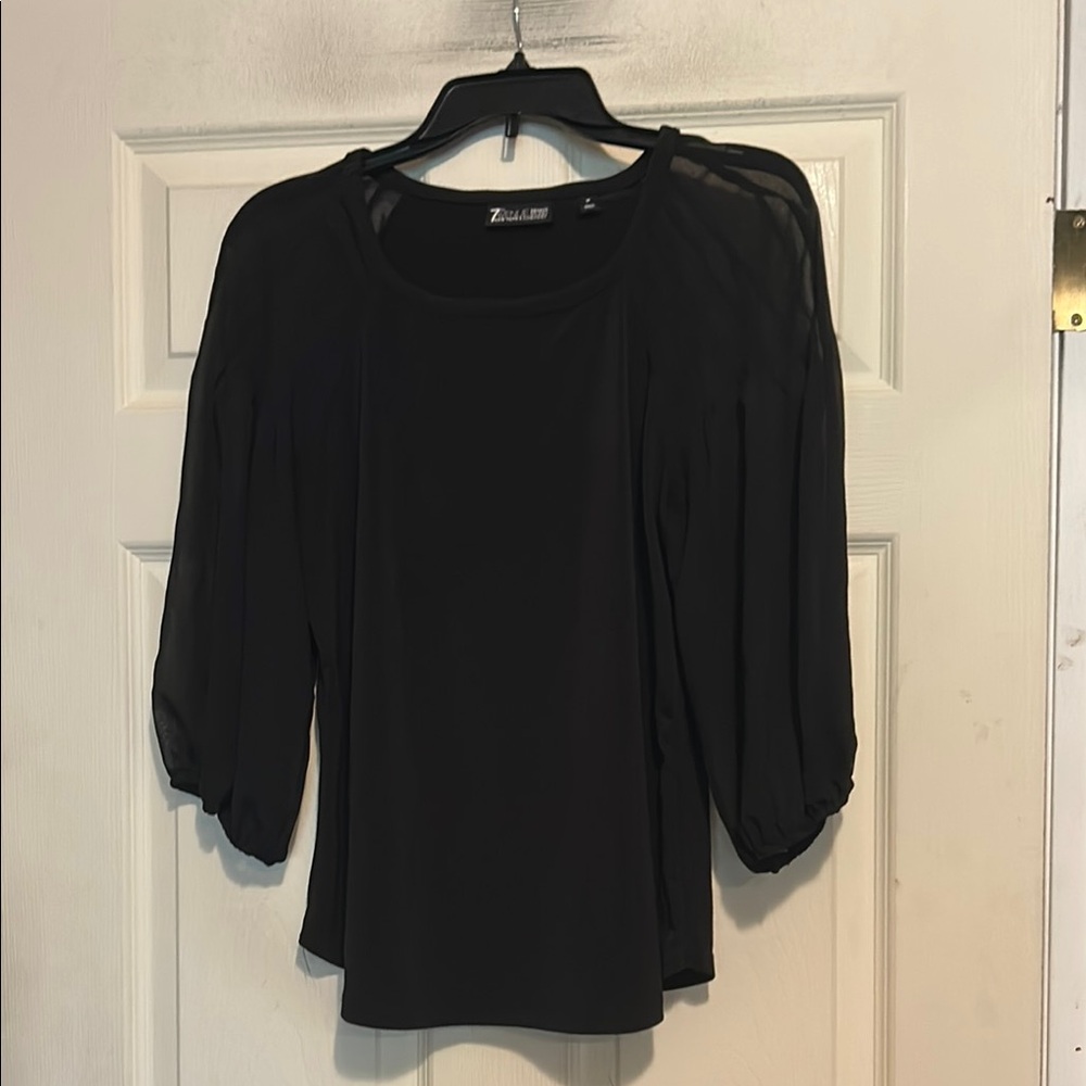 7th Avenue Design Studio NY&C Top Blouse Size Medium Black